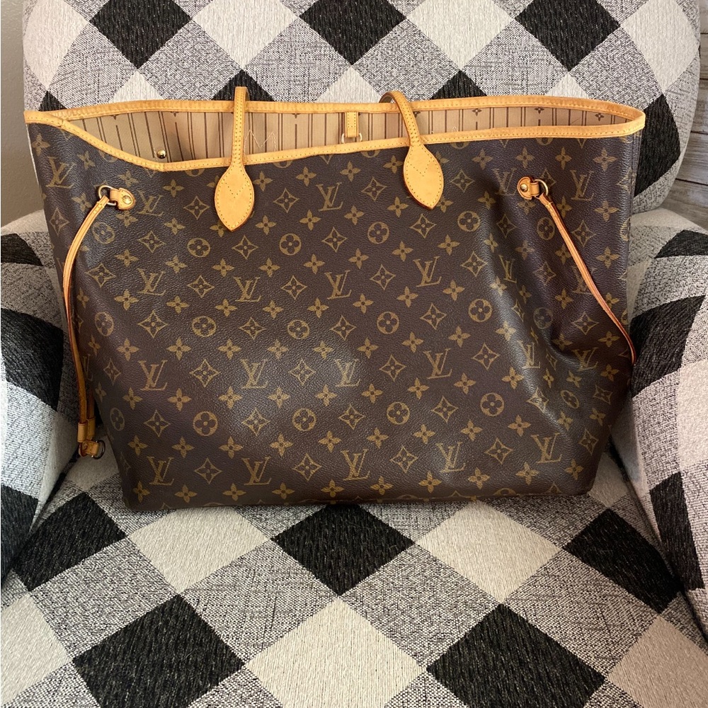 Louis Vuitton Brown and Tan Monogram never full GM with dust bag